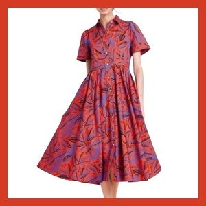 ALEXIS Short Sleeve Shirtdress Blue